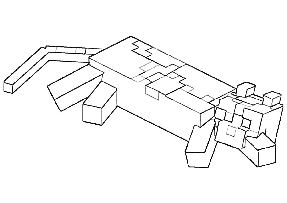Раскраска Майнкрафт - Собака лежащая