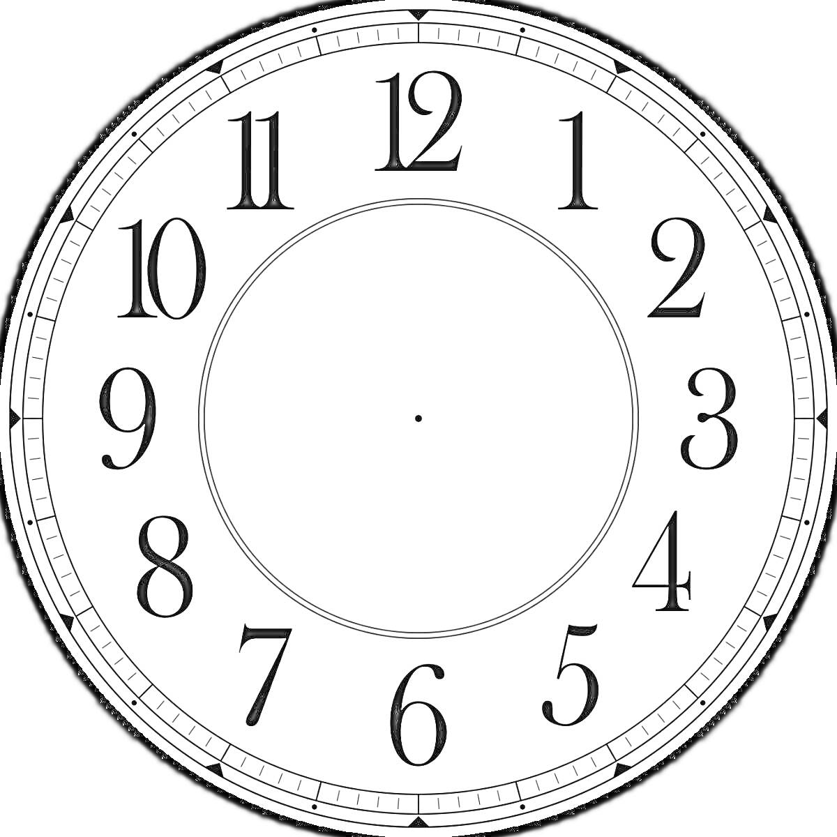 На раскраске изображено: Часы, Циферблат, Цифры, Время, Нумерация