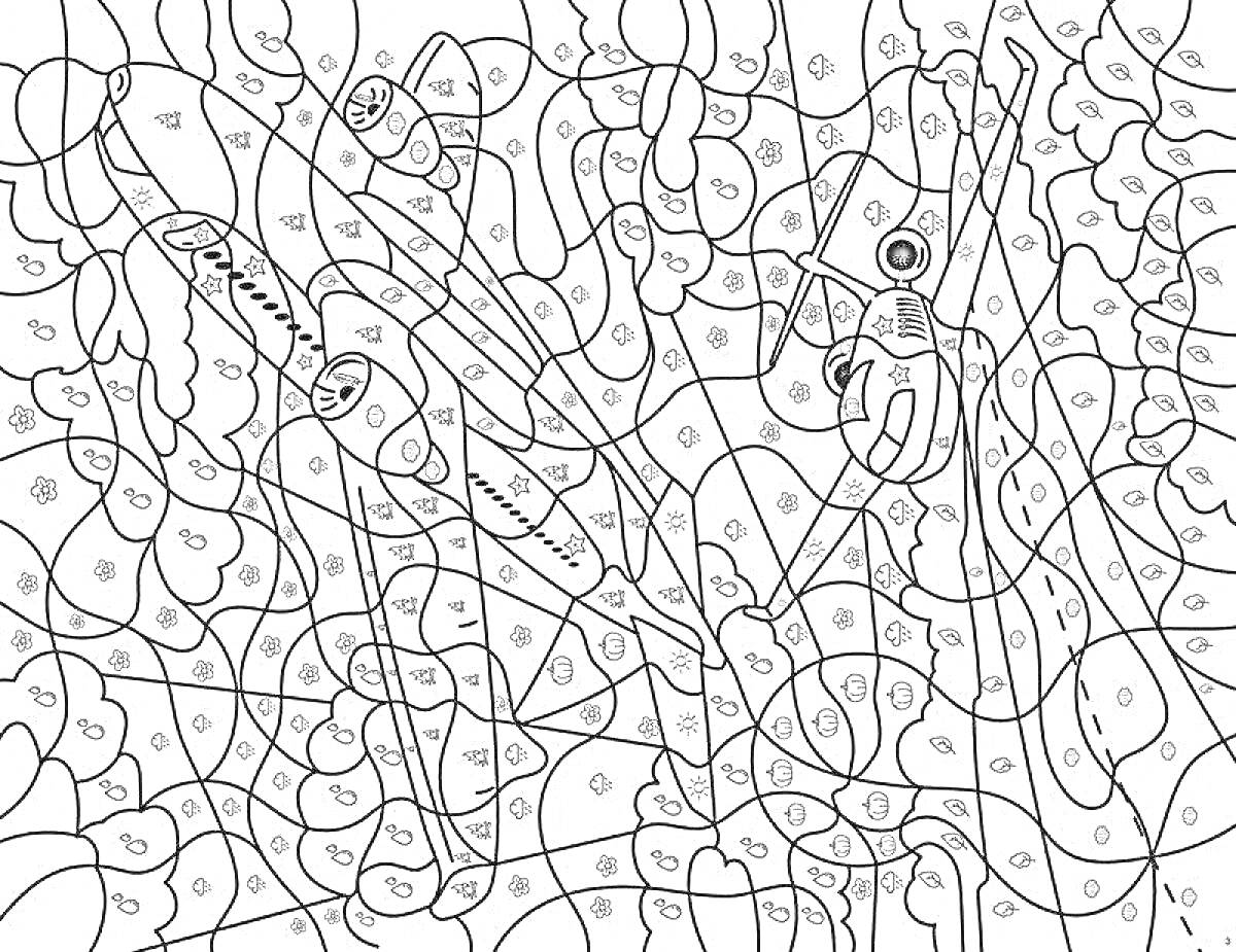 На раскраске изображено: Тукан, Птица, Ветка, Листья, Плоды, Без интернета