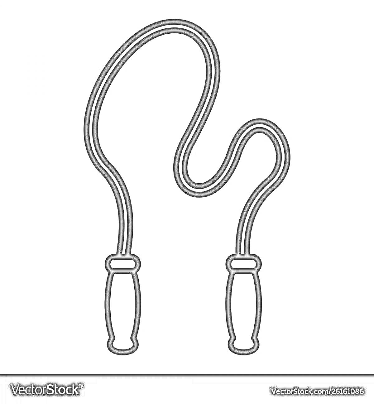 Раскраска Скакалка с ручками в форме волны