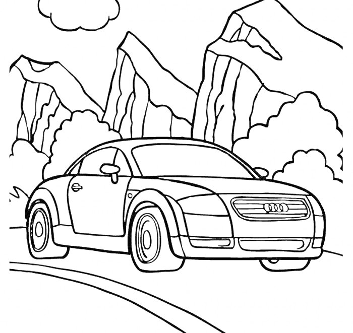  Audi на фоне гор