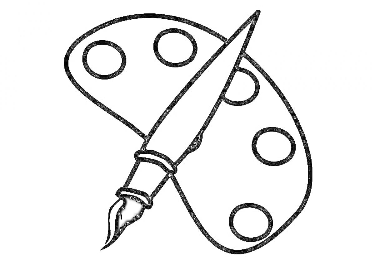 Раскраска Палитра и кисть