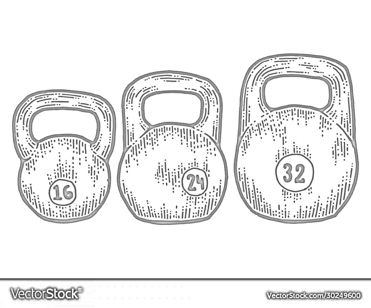 На раскраске изображено: Вес, Спорт, Тренировка, Фитнес, Гантели, Гиря