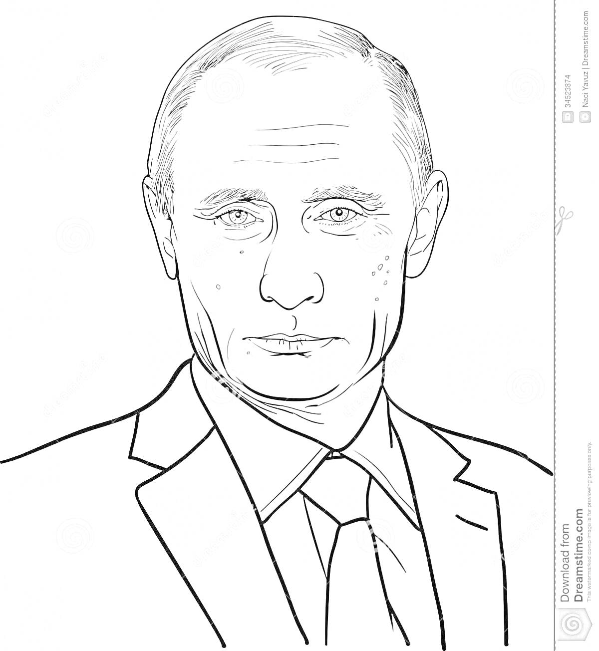 Раскраска Раскраска с изображением человека в костюме и галстуке