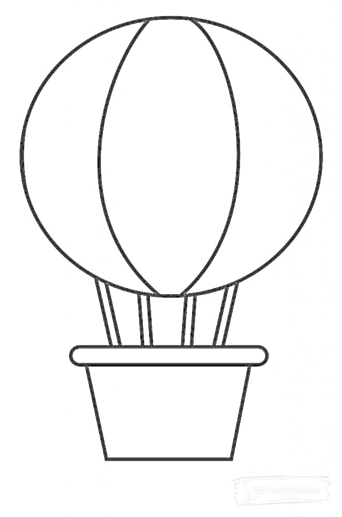 Раскраска Воздушный шар с корзиной