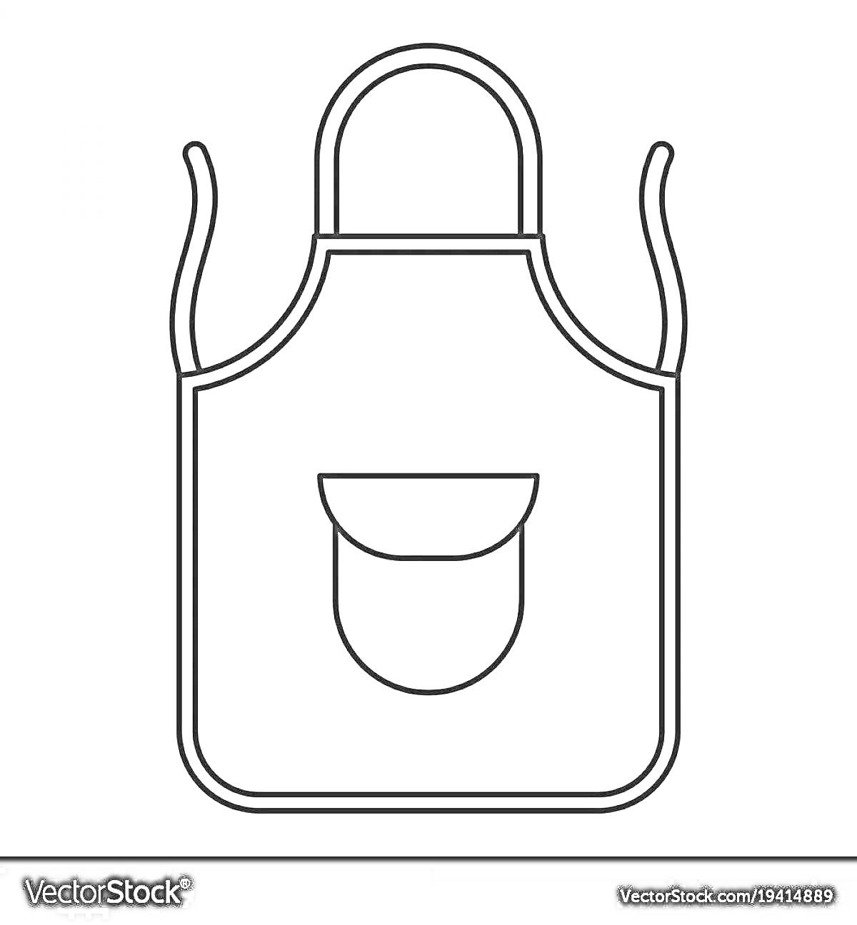 Раскраска Детский фартук с карманом и завязками
