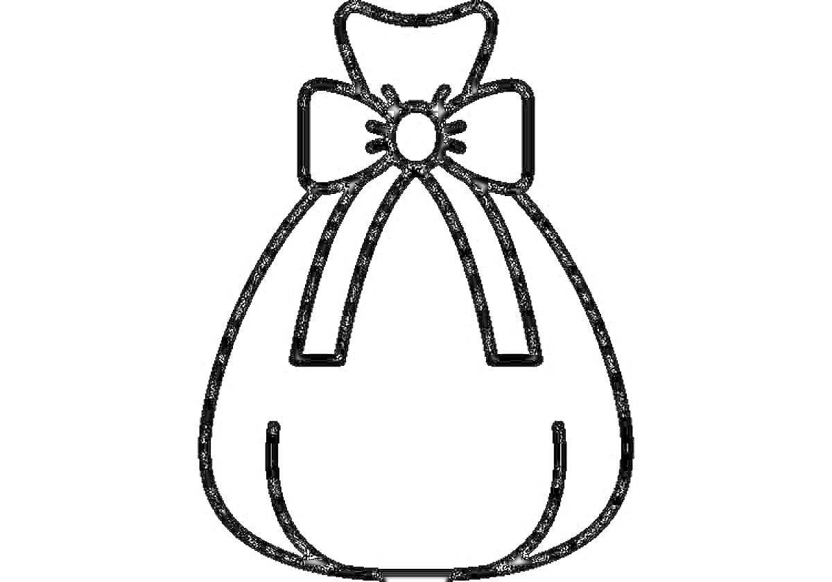 На раскраске изображено: Подарки, Бант