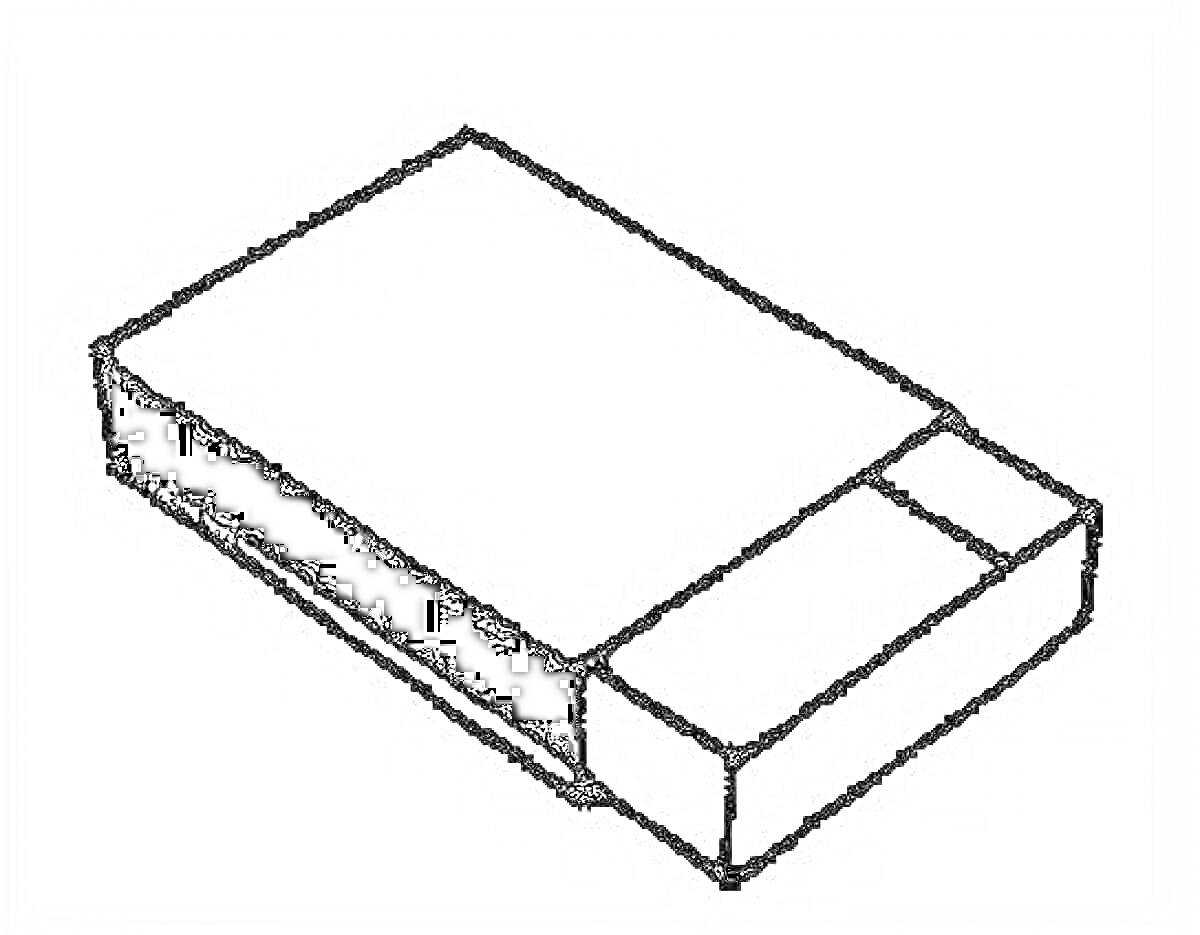 Раскраска Коробок спичек, закрытая крышка