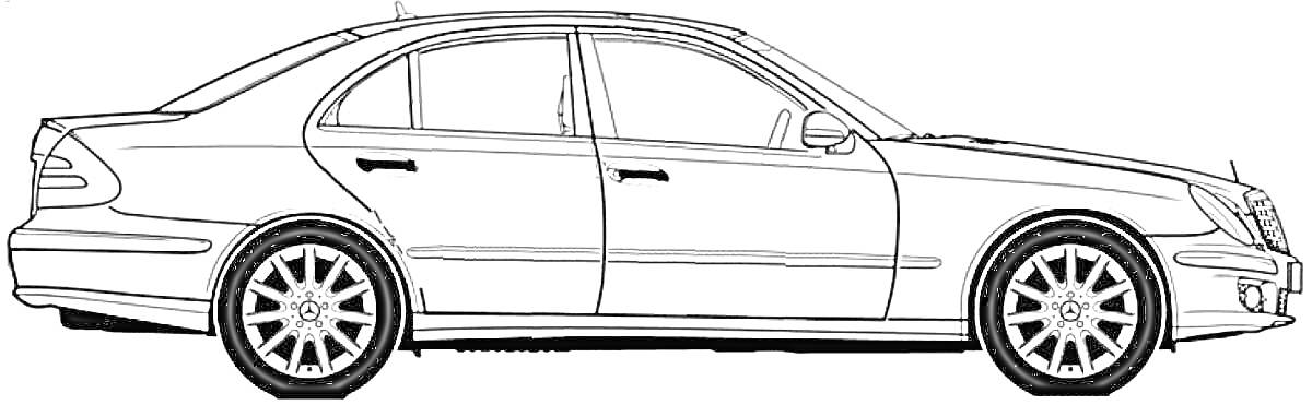 На раскраске изображено: Лимузин, Транспорт, Колёса, Кузов