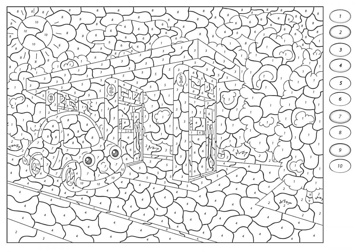 Раскраска Автомобиль на заправке