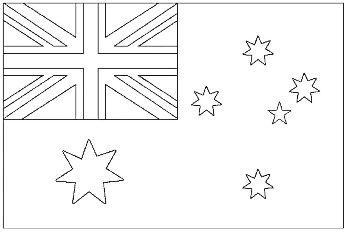 На раскраске изображено: Флаг, Великобритания, Звезды