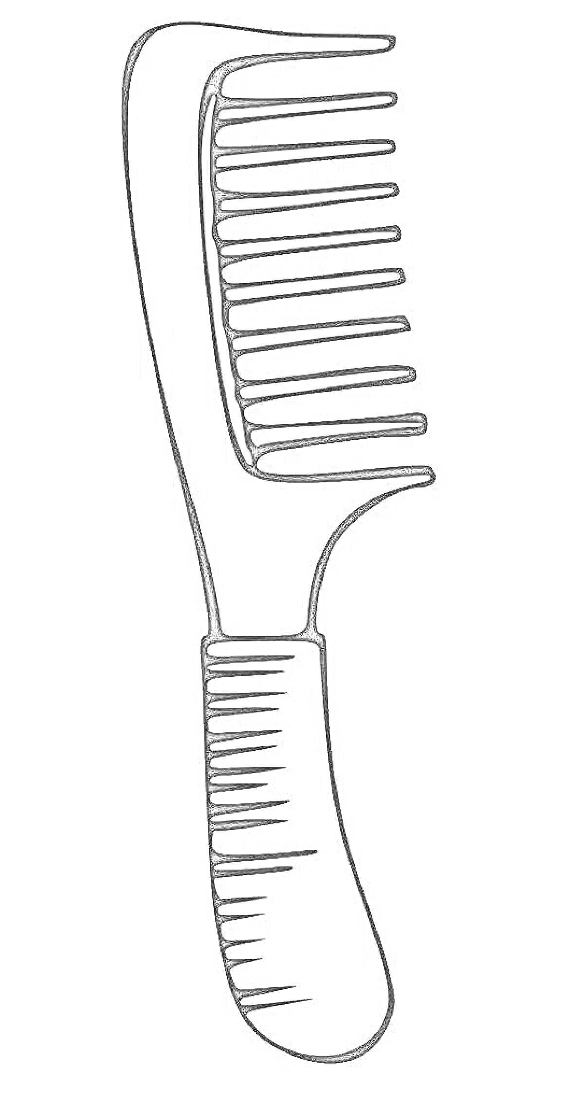 Раскраска Раскраска - расческа с длинной ручкой и частыми зубьями