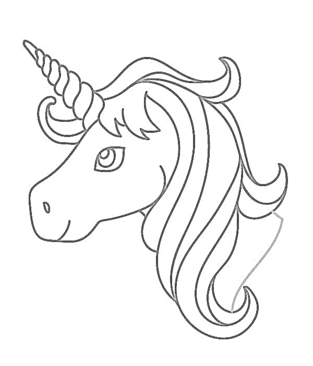 На раскраске изображено: Голова, Грива