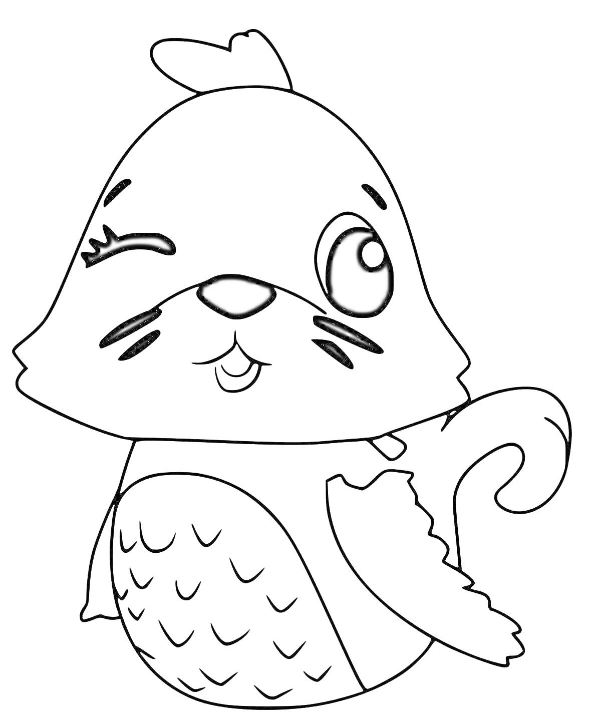 На раскраске изображено: Веселье, Подмигивание, Крылья