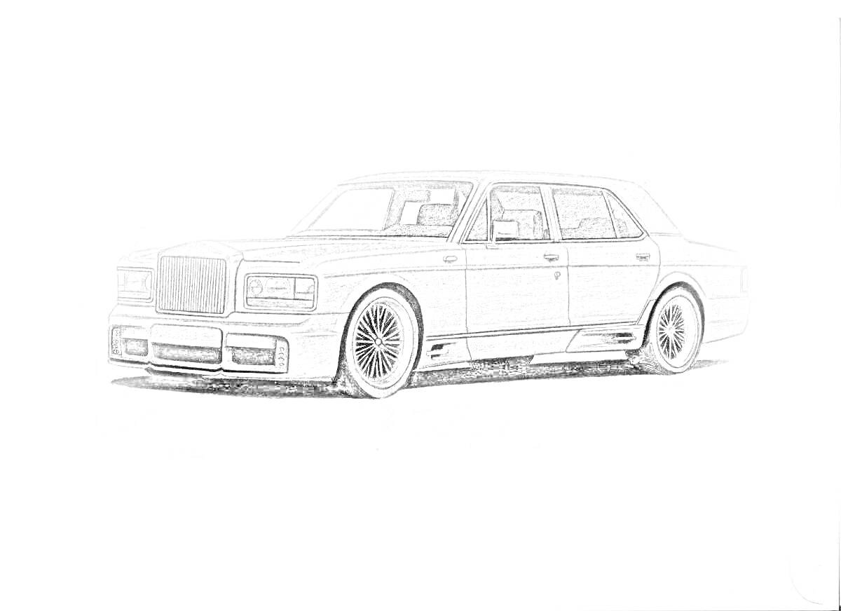 Раскраска Rolls-Royce Phantom, автомобиль