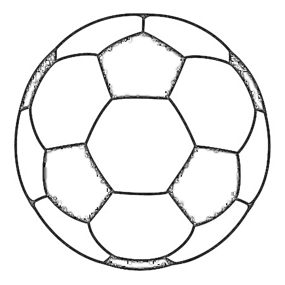 На раскраске изображено: Футбольный мяч, Для детей, Спорт, Футбол, Геометрические фигуры