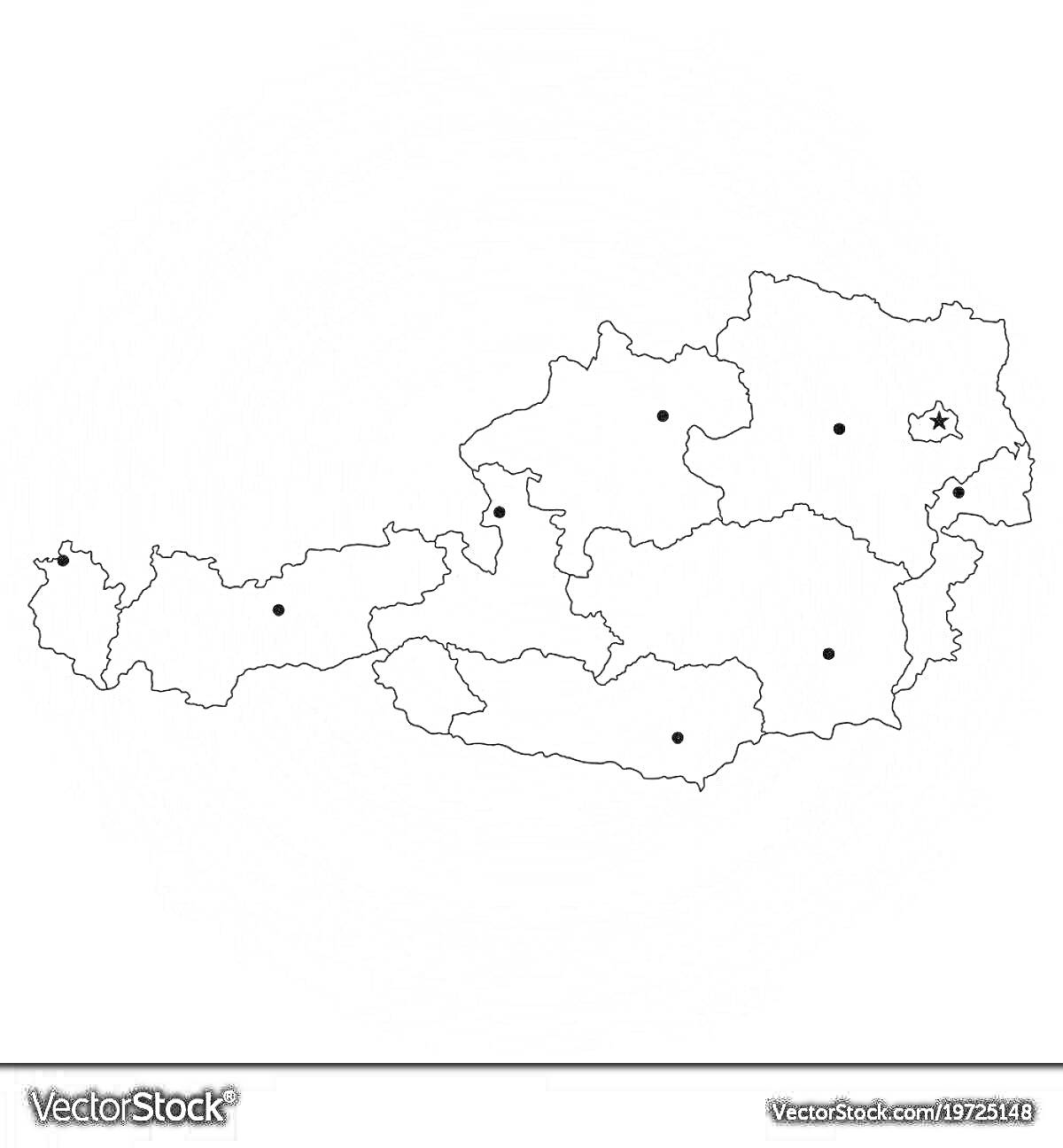 На раскраске изображено: Австрия, Карта, Города, География, Учеба, Европа