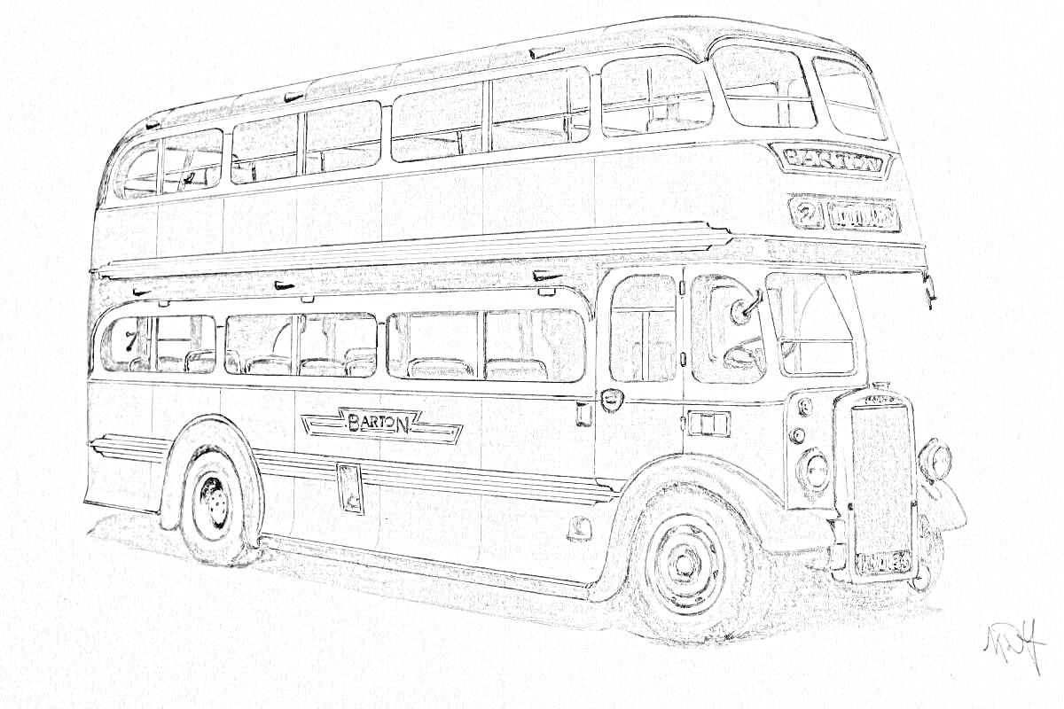 На раскраске изображено: Автобус, Лондон, Двухэтажный автобус, Транспорт, Городской транспорт, Великобритания