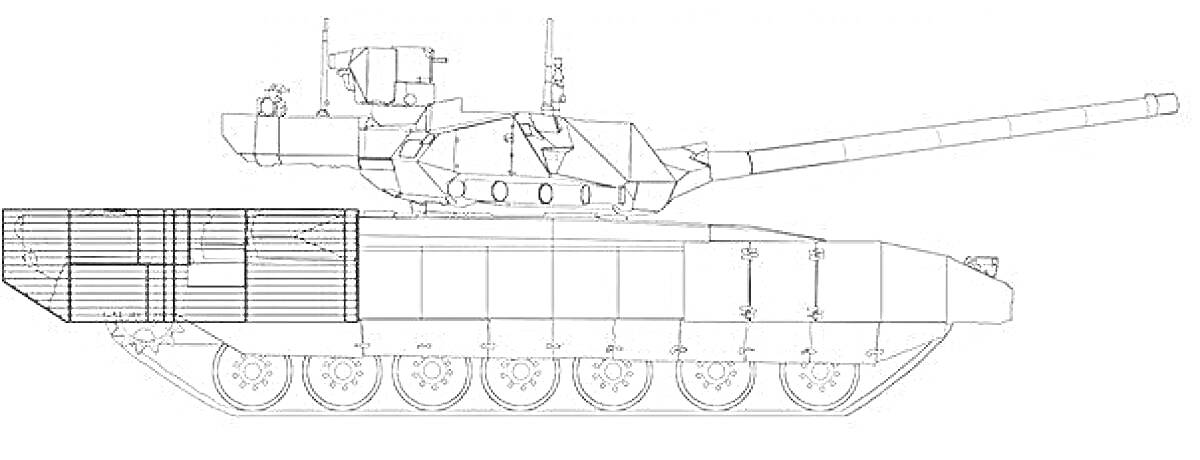 Раскраска Чертеж танка 