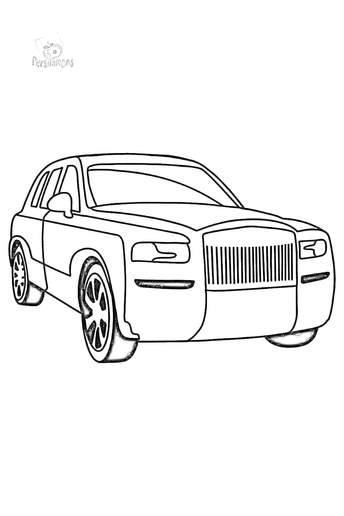 Раскраска Раскраска с изображением автомобиля Rolls-Royce Phantom