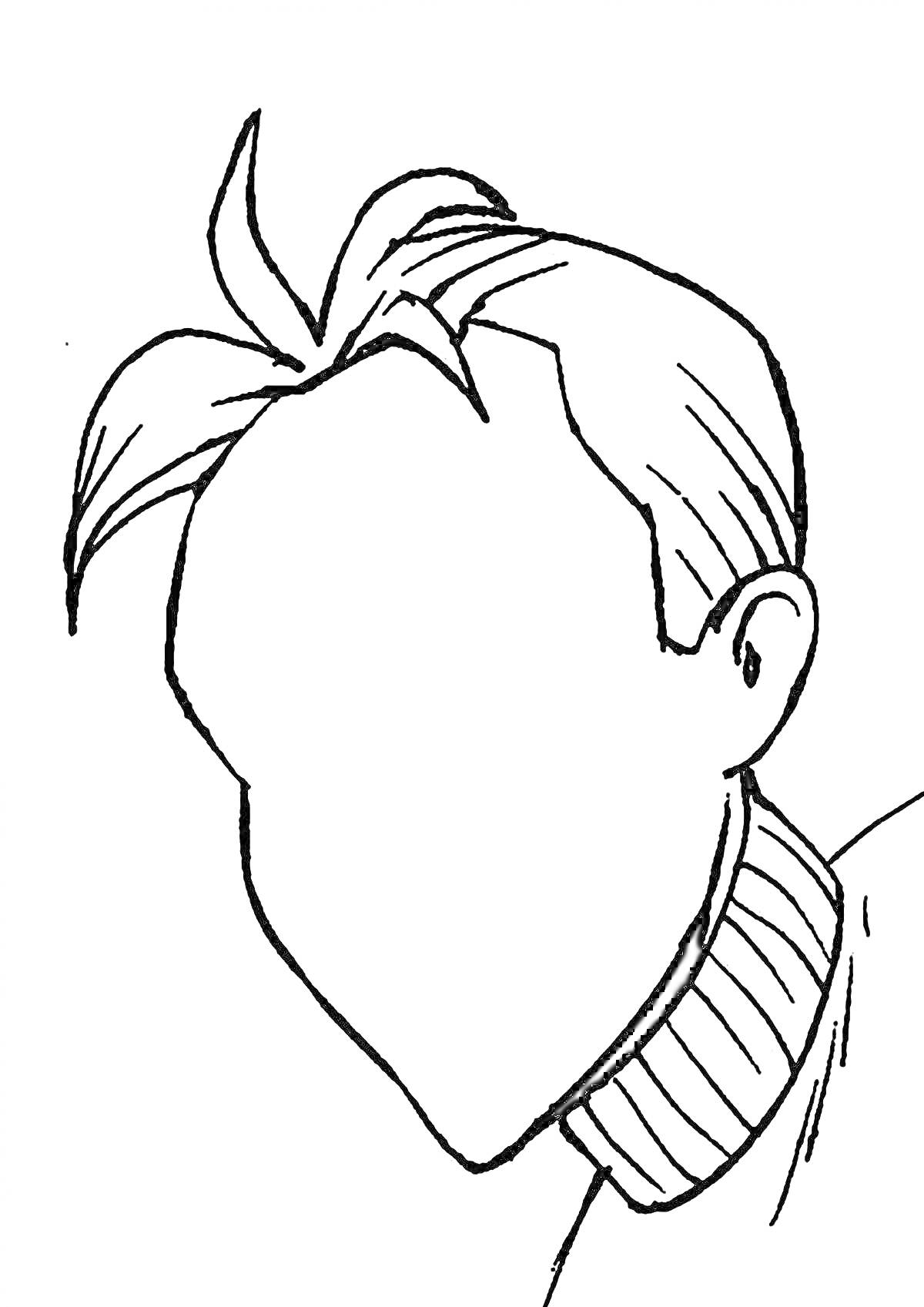 Раскраска Мужчина с прической, вид сбоку, волосы зачесаны назад, высокий воротник свитера