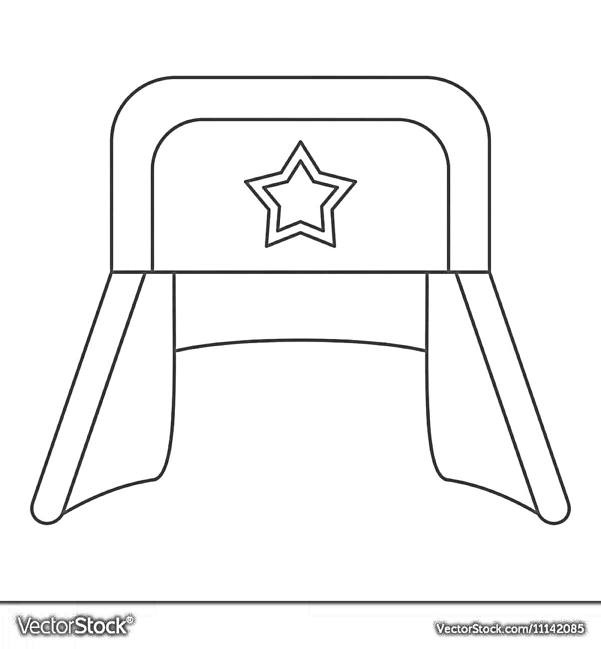 Раскраска Шапка-ушанка со звездой
