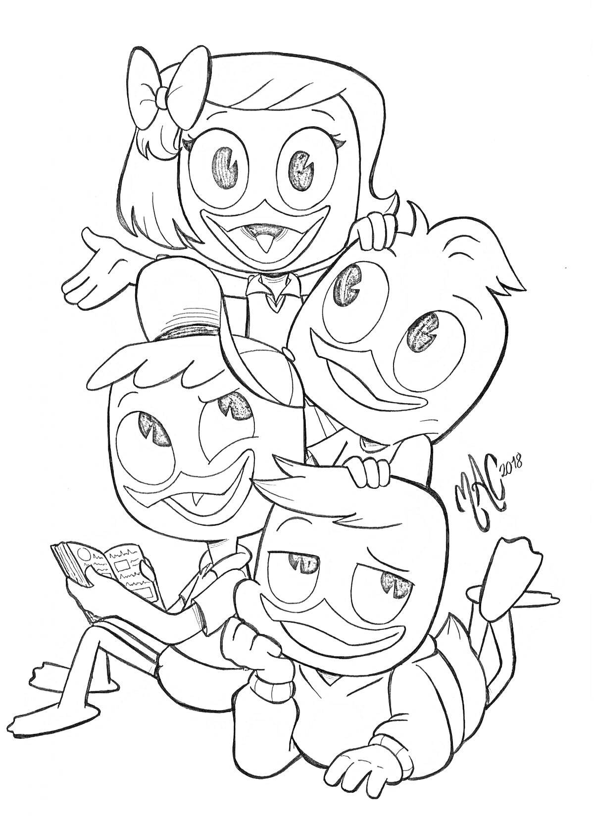 Раскраска Четыре утёнка из 