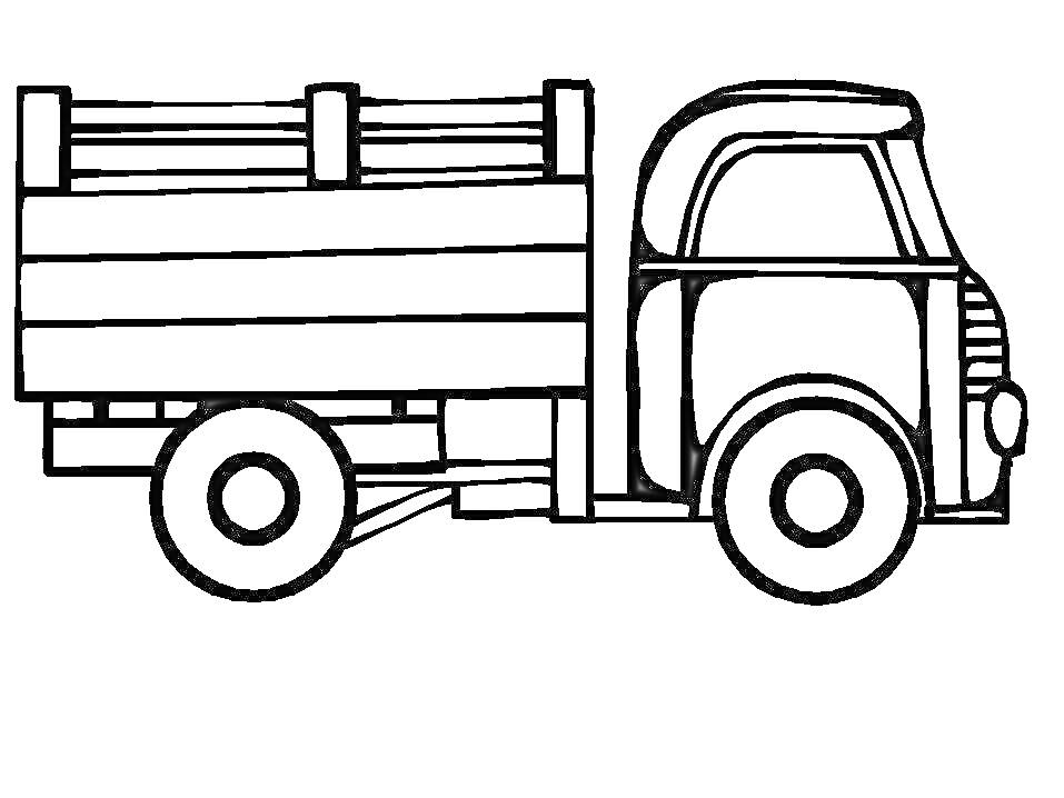 Раскраска Грузовик с открытым кузовом