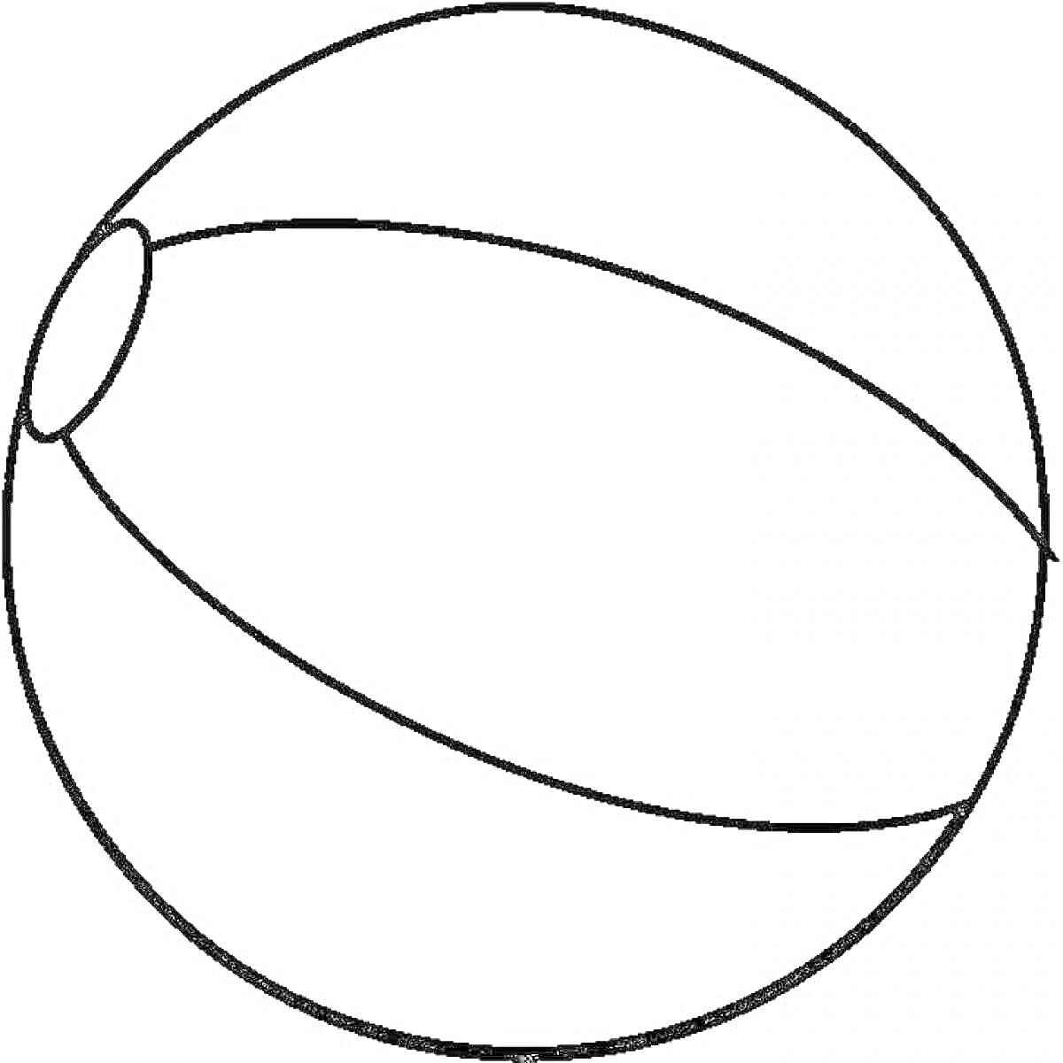 Раскраска Мяч для детей с сегментами