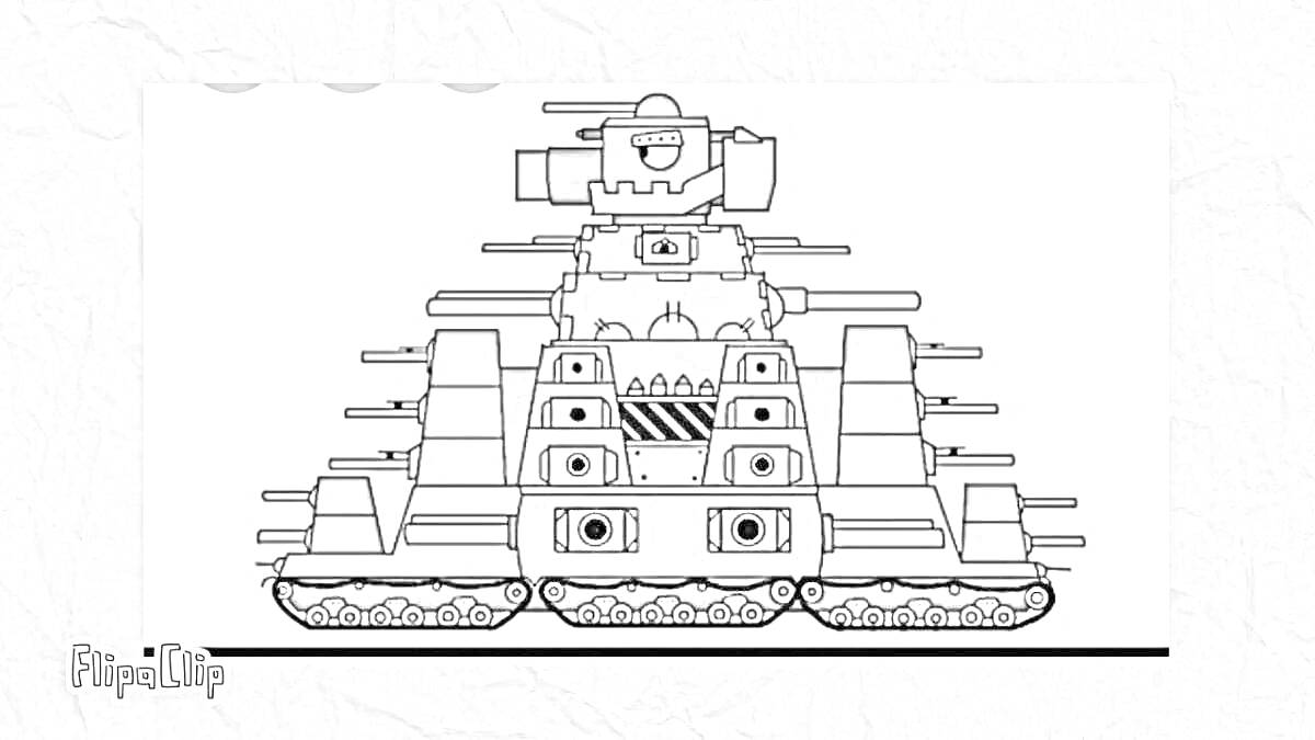 На раскраске изображено: Танк, Военная техника, Оружие, Траки, Броня