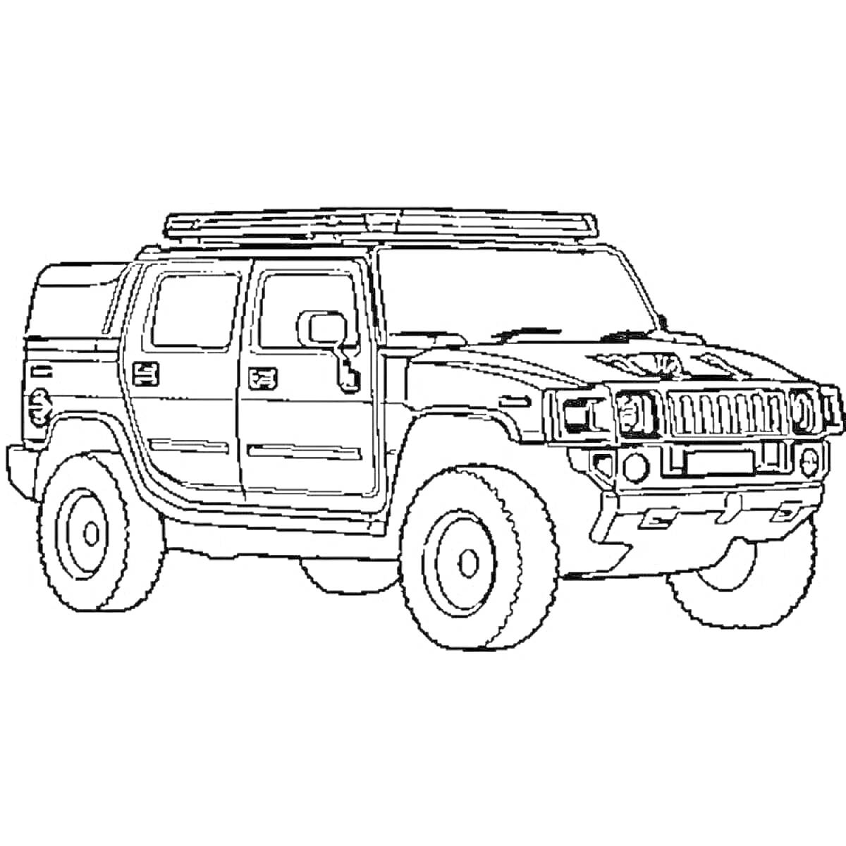 Внедорожник Hummer с багажником на крыше