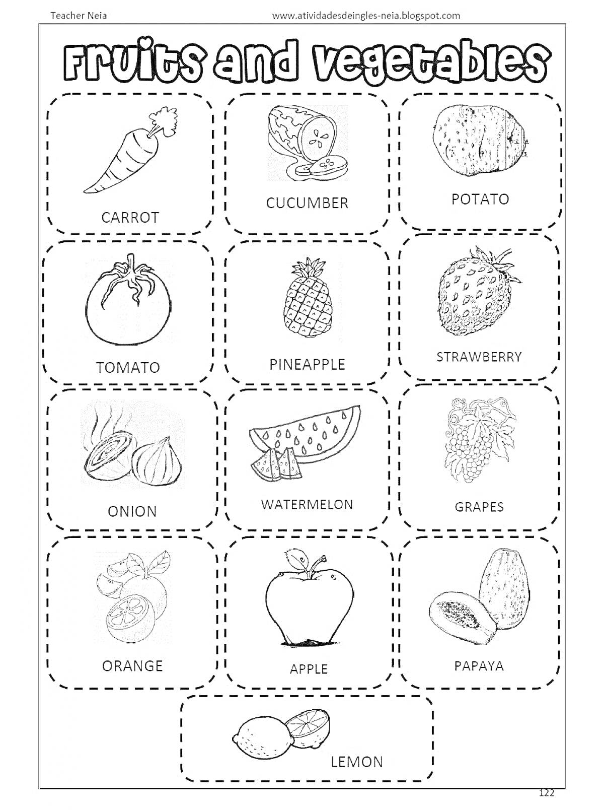 fruits and vegetables, carrot, cucumber, potato, tomato, pineapple, strawberry, onion, watermelon, grapes, orange, apple, papaya, lemon