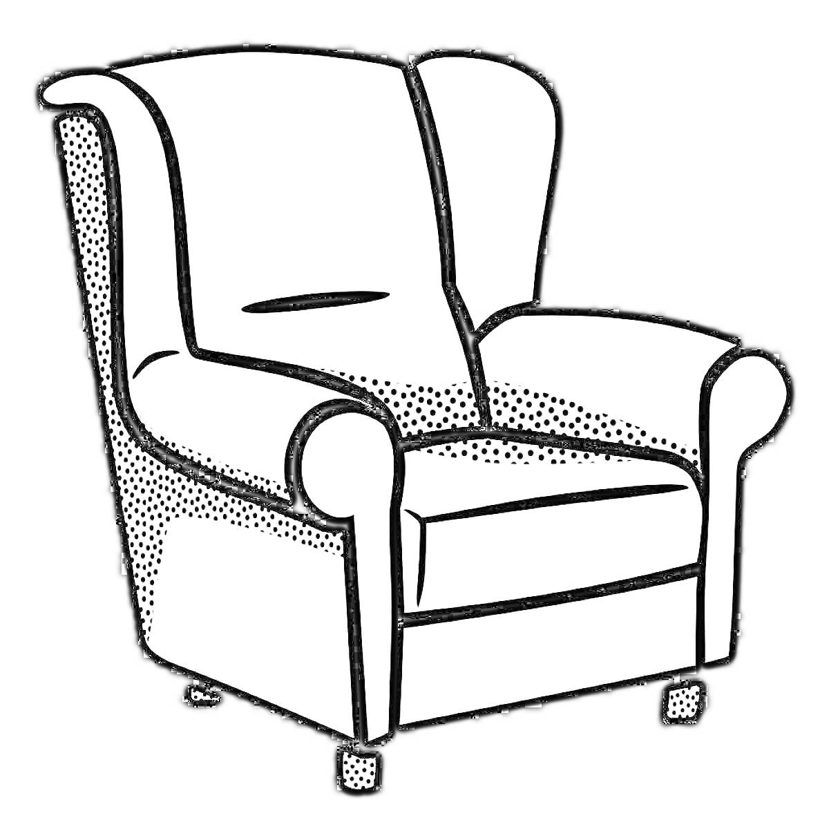 Раскраска Кресло с подлокотниками