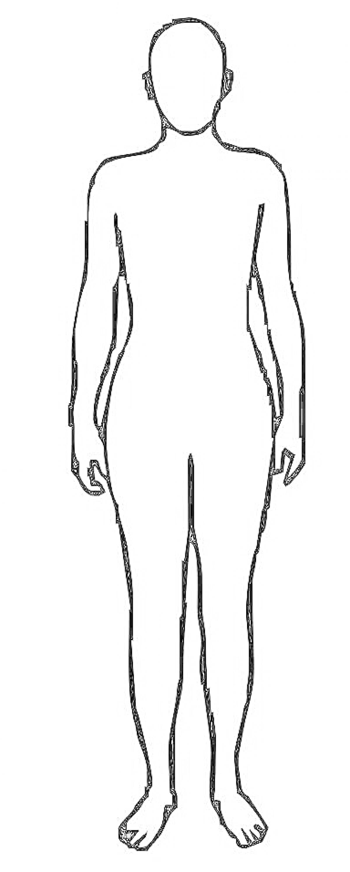 На раскраске изображено: Человек, Стоящая фигура, Полный рост, Контурные рисунки