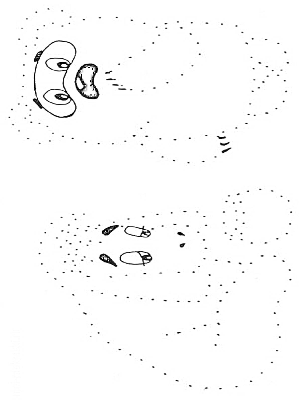 Раскраска Раскраска по точкам с двумя мультяшными персонажами