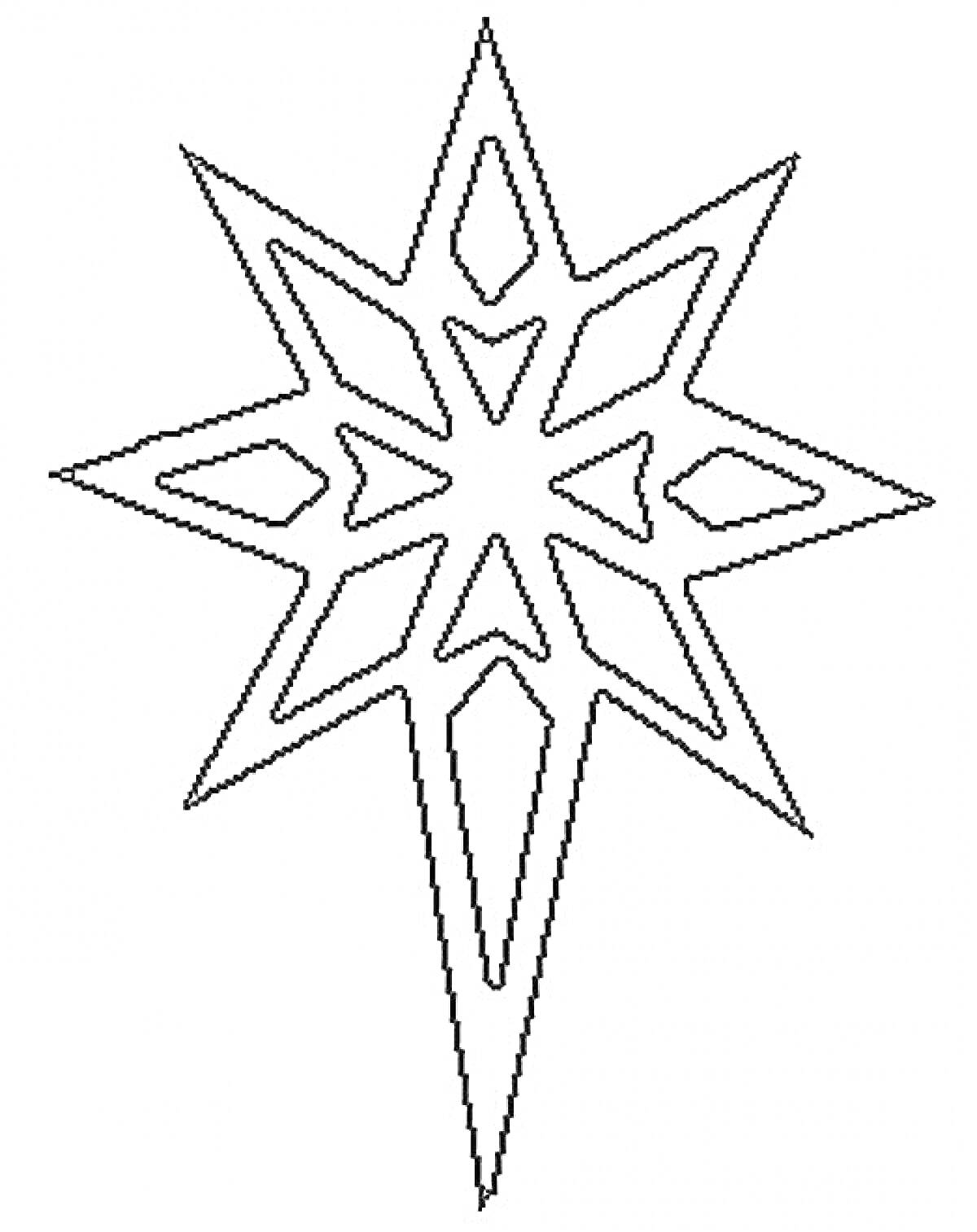 Раскраска Рождественская звезда с геометрическим узором