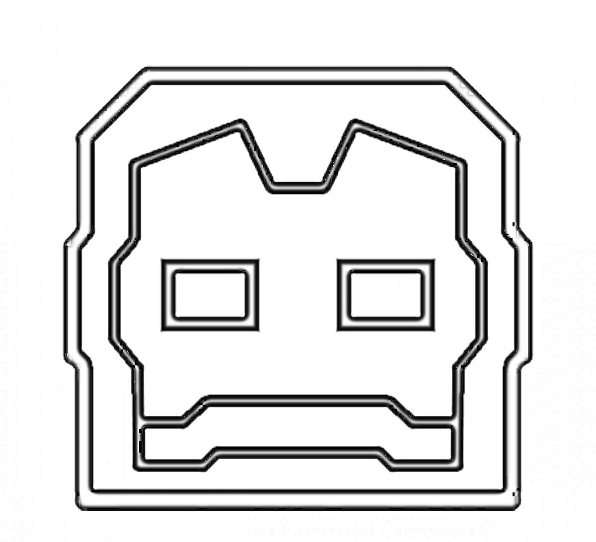 Раскраска Иконка персонажа в стиле Iron Man из игры Geometry Dash