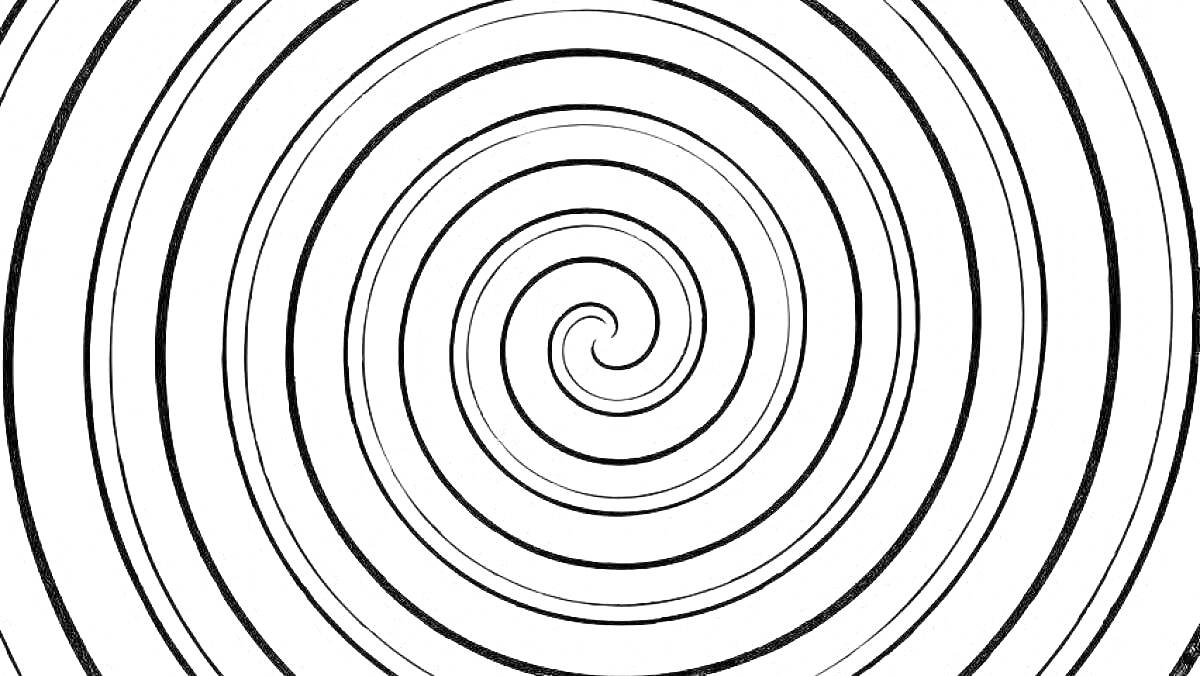 На раскраске изображено: Спираль, Абстракция, Концентрические круги, Геометрия, Графика, Узоры