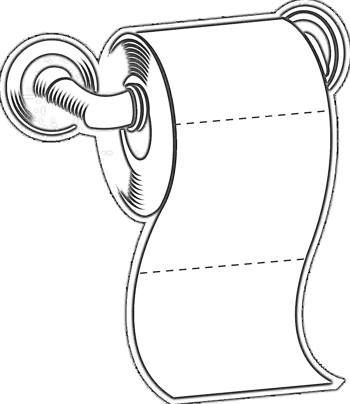 Раскраска Туалетная бумага на держателе