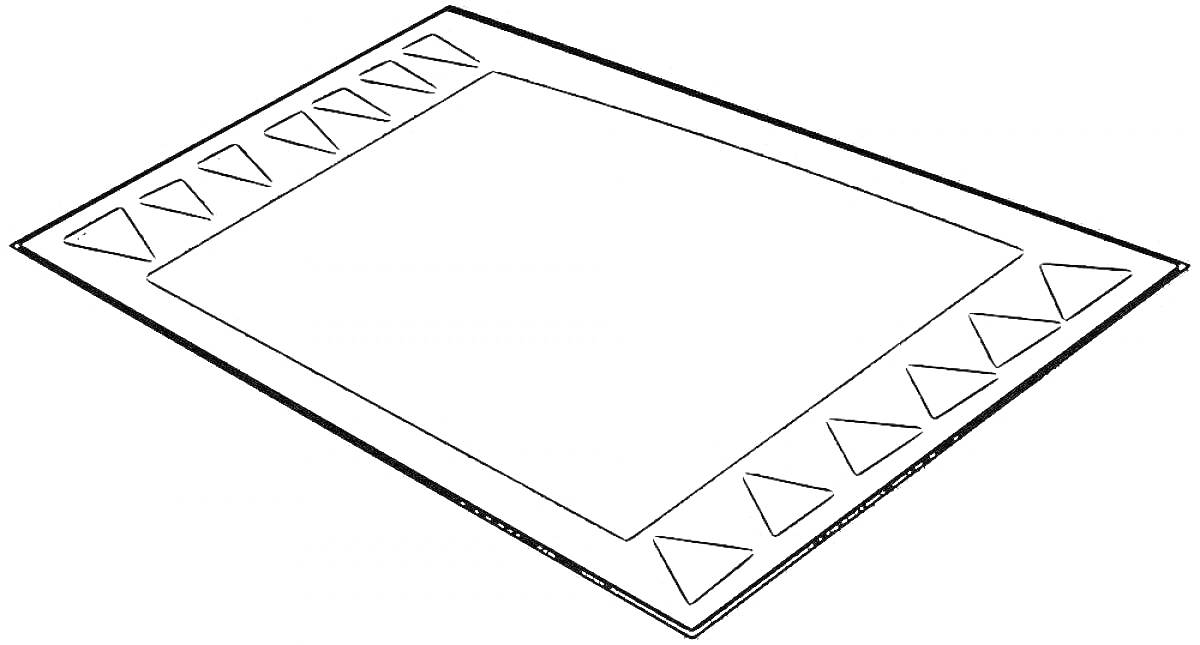 Раскраска Ковер с треугольным орнаментом по краю
