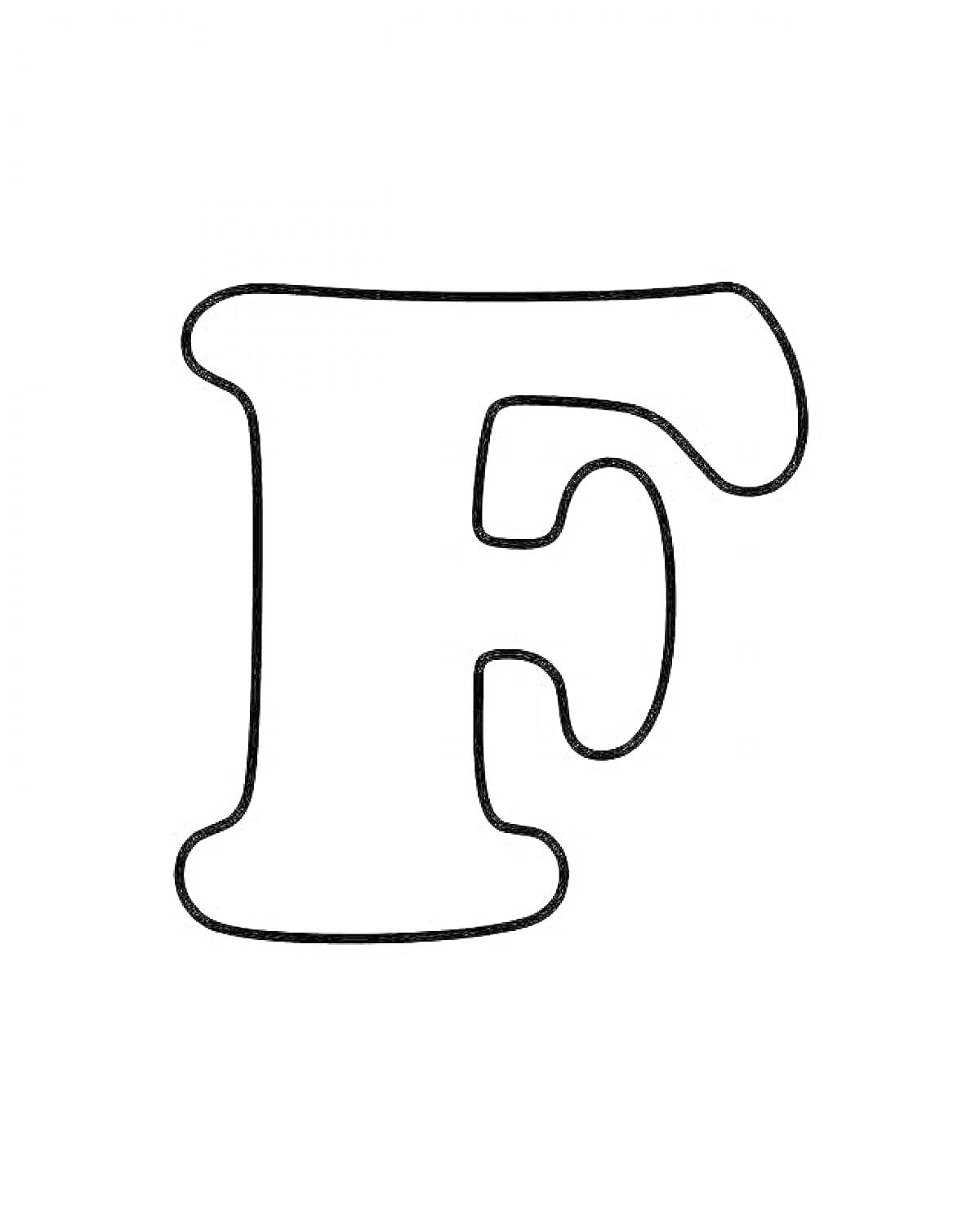 На раскраске изображено: Буква F, Английский алфавит, Заглавная буква, Обучение