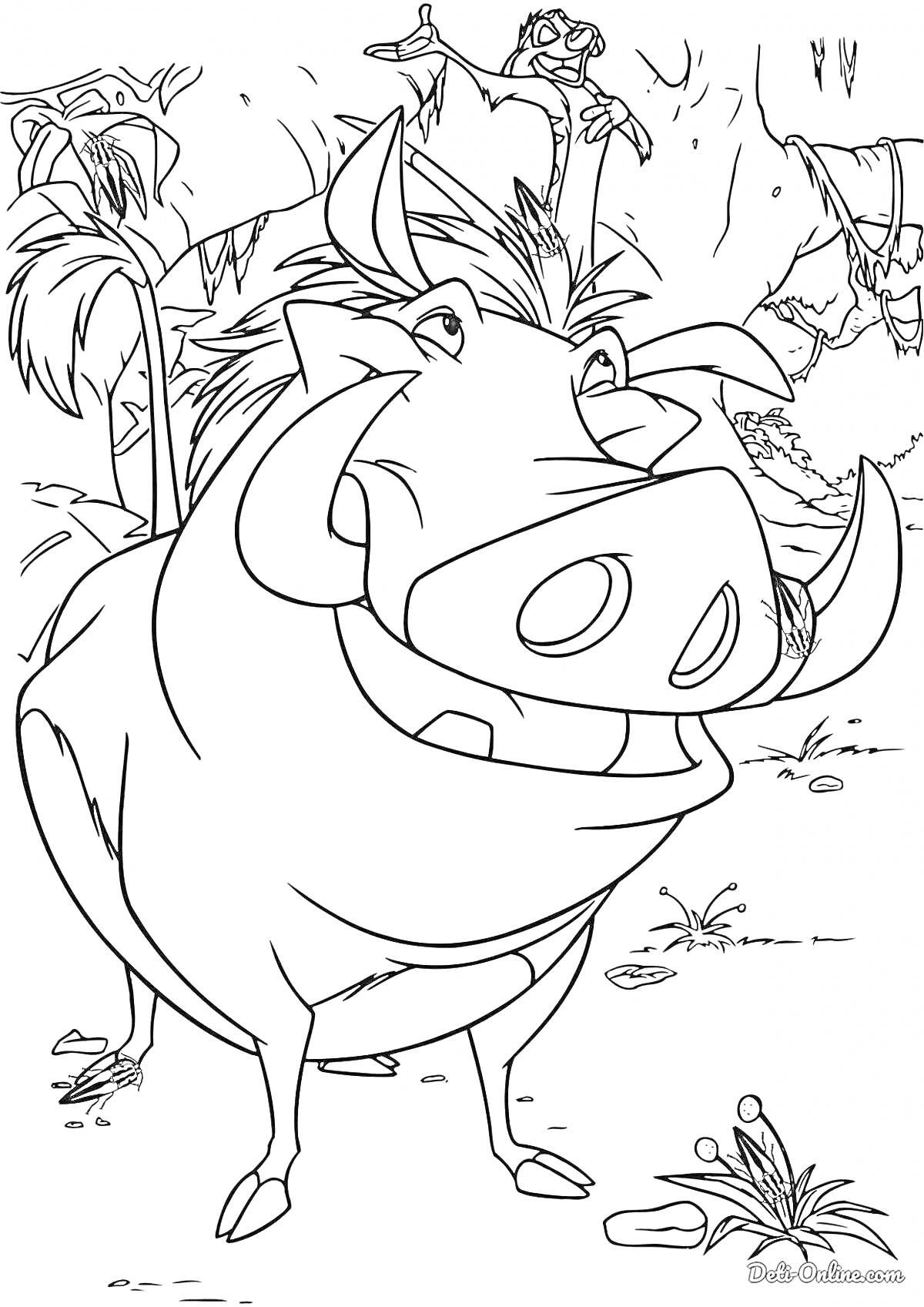 Раскраска Кабан в джунглях из популярного мультфильма