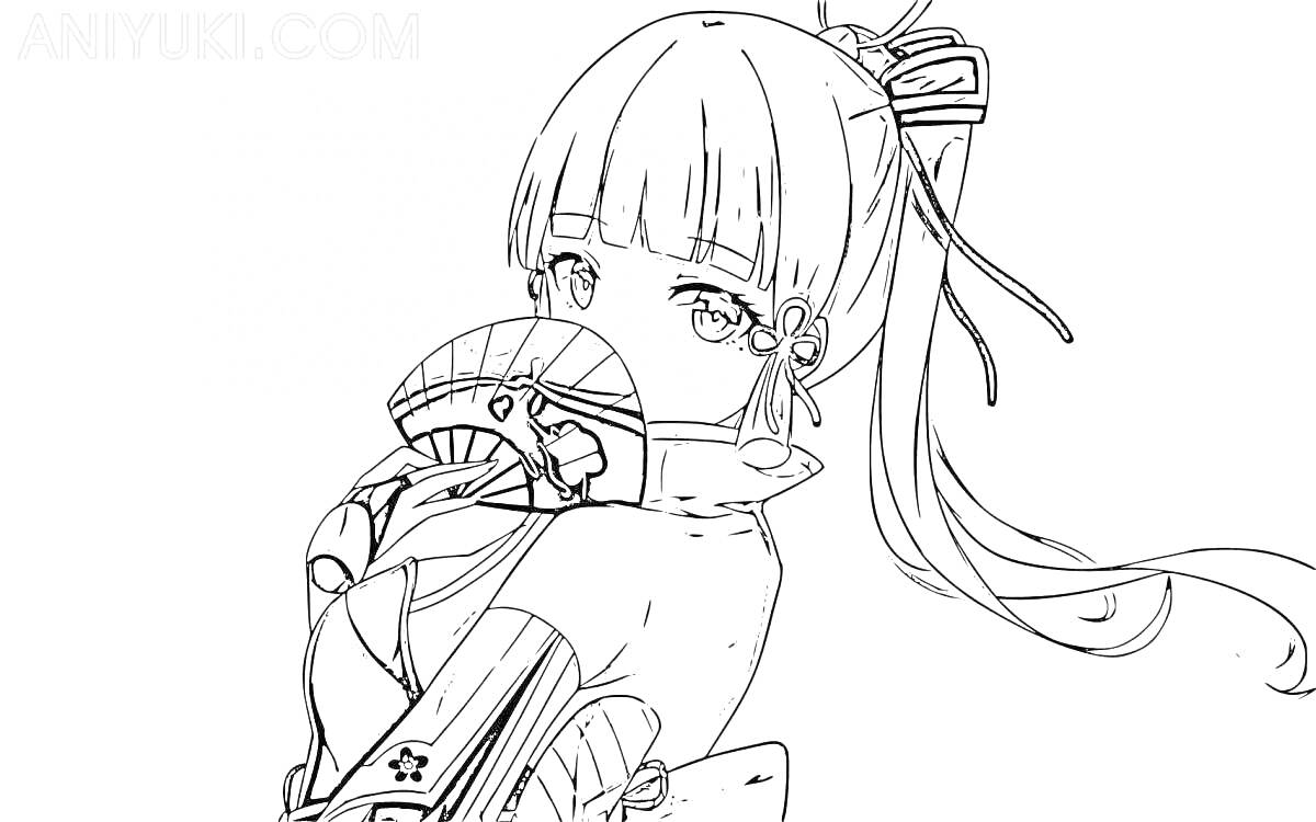 На раскраске изображено: Веер, Хвост, Аниме, Манга