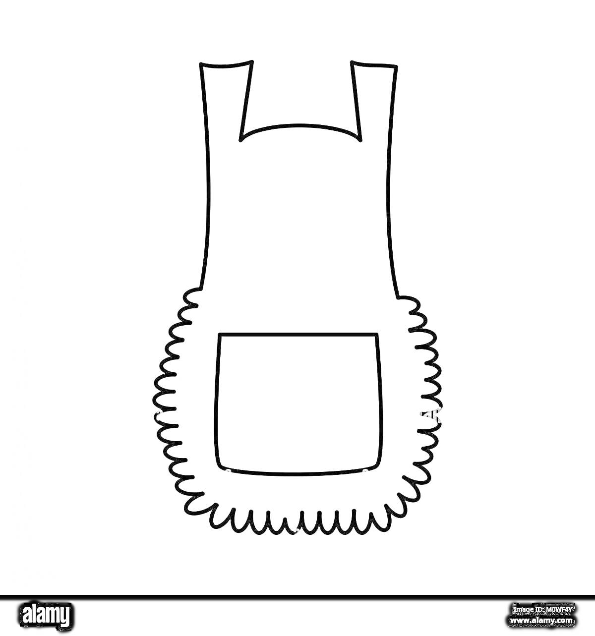Раскраска Фартук с карманом и оборками