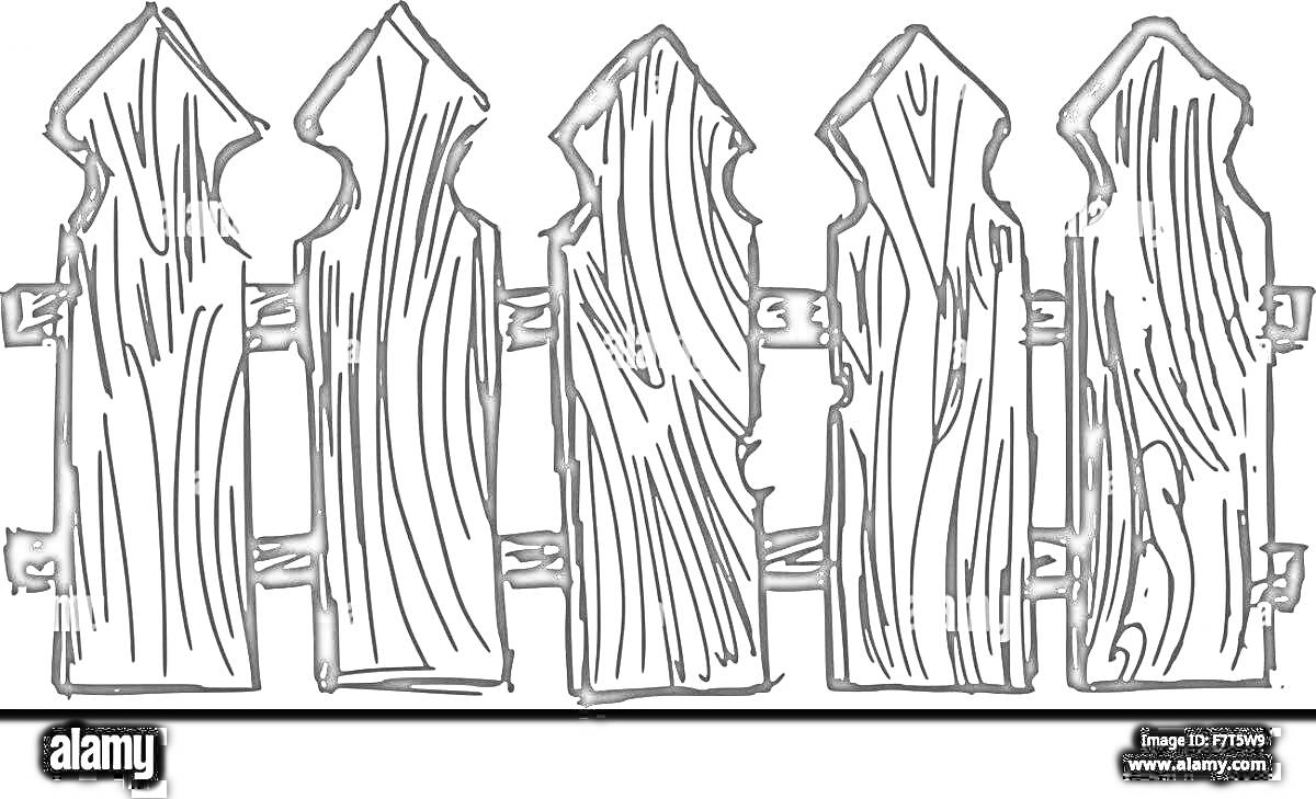 На раскраске изображено: Забор, Деревянный, Для детей, Доска, Карандаши