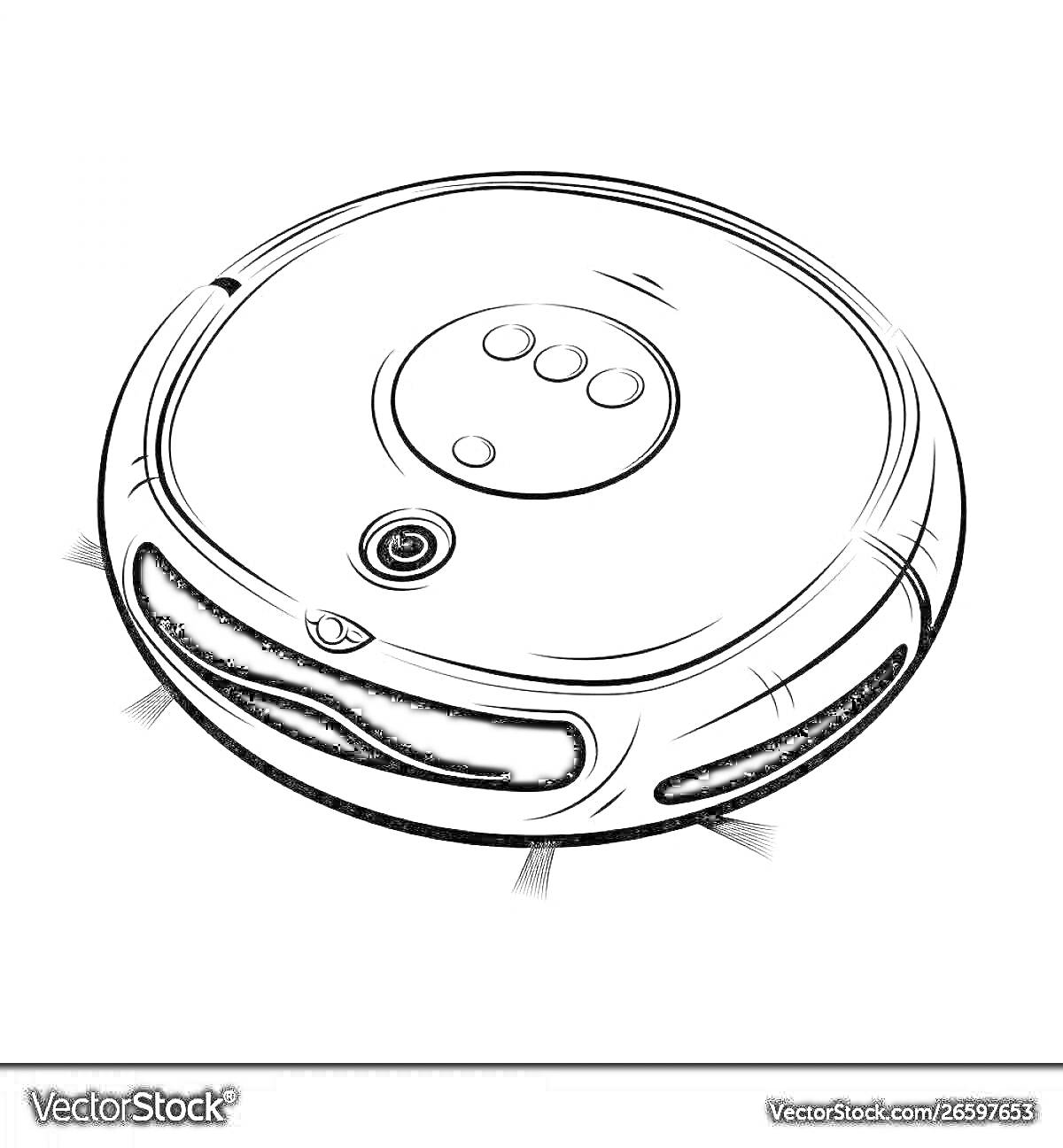 На раскраске изображено: Робот-пылесос, Кнопки, Сенсоры, Домашняя техника, Уборка