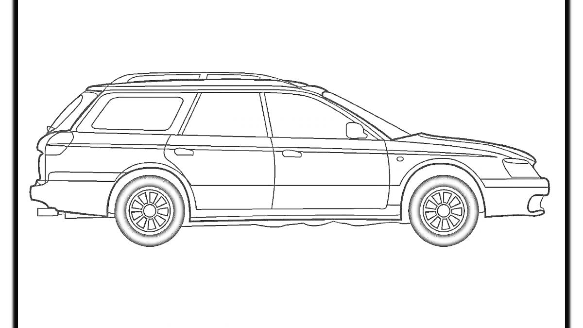 На раскраске изображено: Subaru, Forester, Внедорожник, Колёса, Окна, Кузов, Линии, Крыша