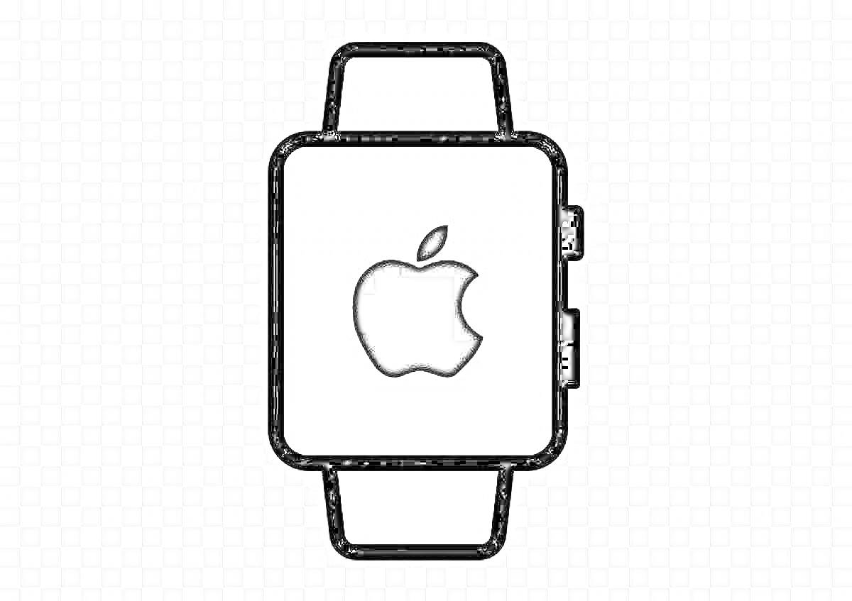 Раскраска Часы Apple Watch с логотипом Apple