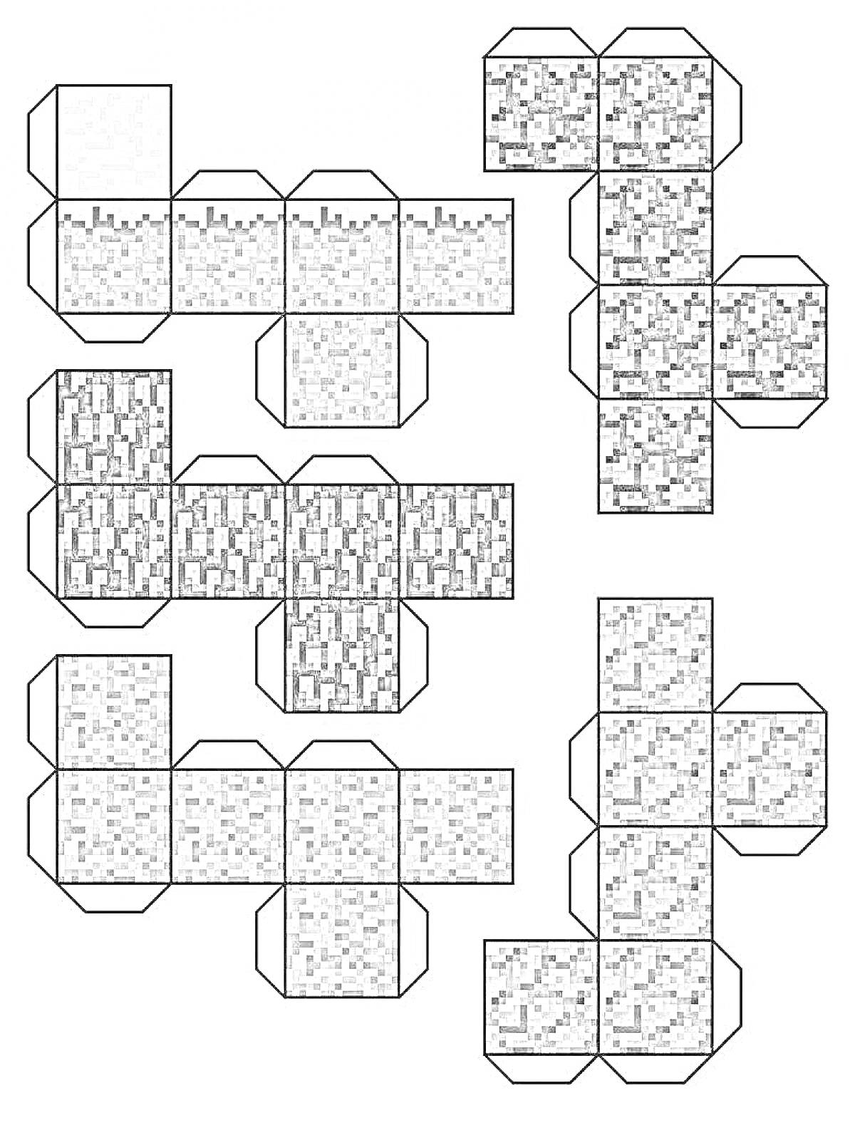 На раскраске изображено: Майнкрафт, Бумажная поделка, Блоки, Булыжник, DIY, Крафт