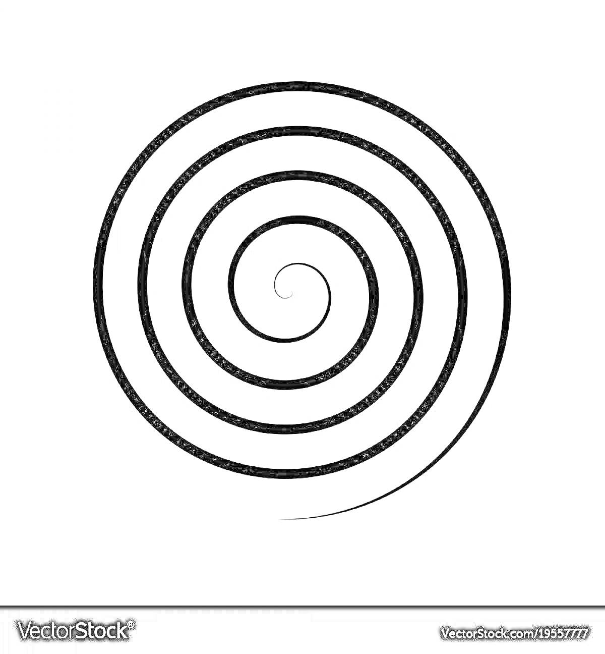 Раскраска Черная спираль на белом фоне